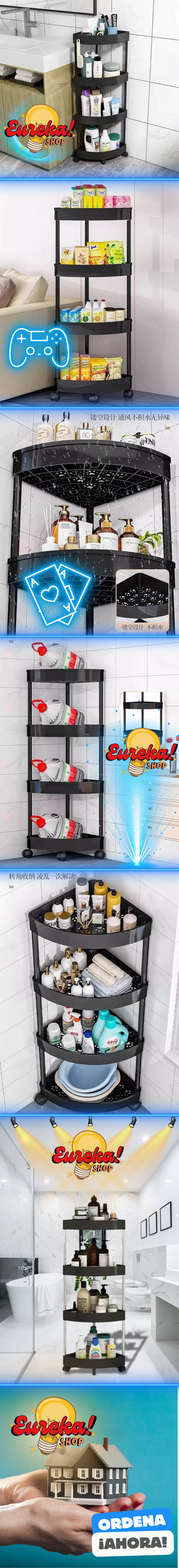 🪞🧼CARRITO ESQUINERO 4 NIVELES🪞🧼